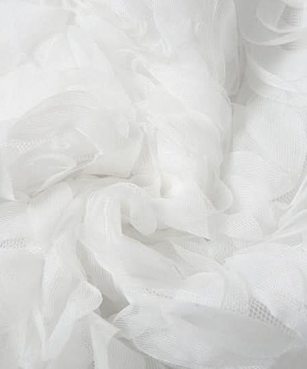 Whimsical White 3D Rose Shorts: Romantic Floral Applique for Chic Fall Style