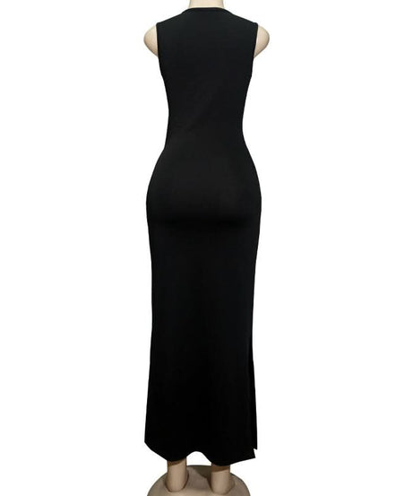 Dazzling Rhinestone Cut-Out Maxi Dress - Ultimate Fall & Holiday Party Statement