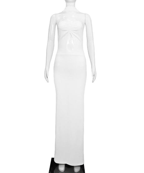Chic White Halter Cutout Maxi Dress - Your Fall Party & Resort Getaway Statement Piece