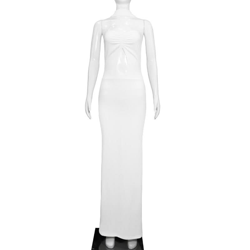 Chic White Halter Cutout Maxi Dress - Your Fall Party & Resort Getaway Statement Piece