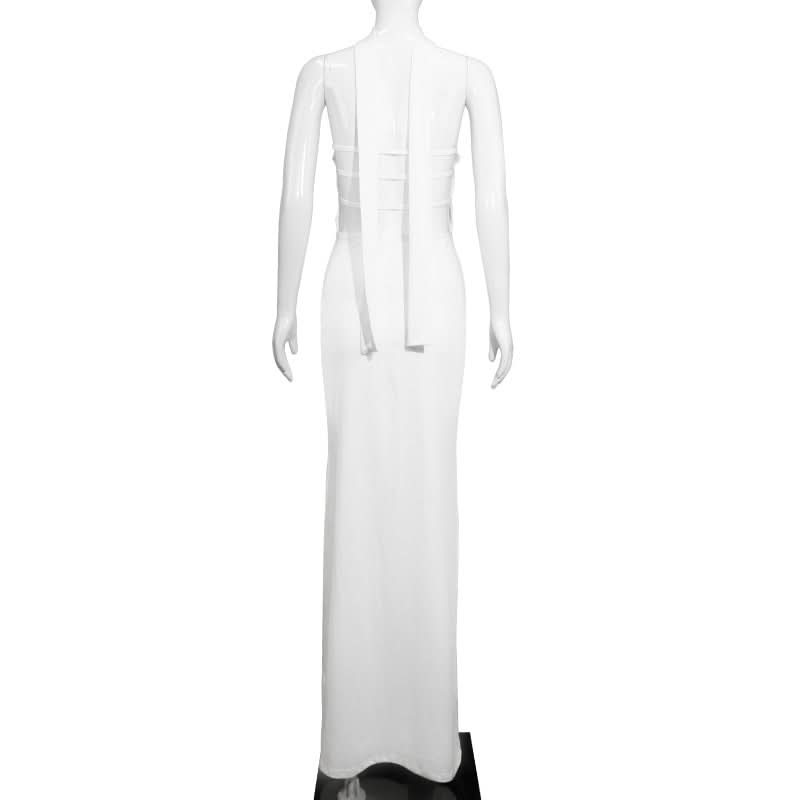 Chic White Halter Cutout Maxi Dress - Your Fall Party & Resort Getaway Statement Piece