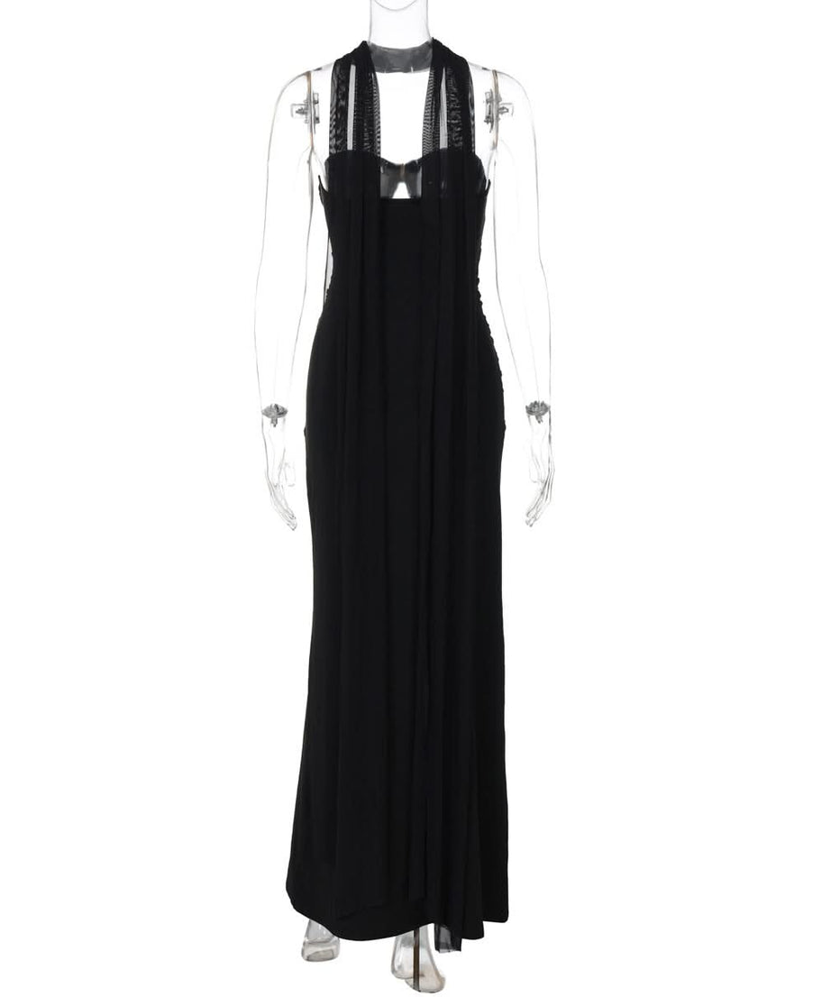 Elegant Black Halter Cutout Maxi Gown – Your Fall & Holiday Event Essential