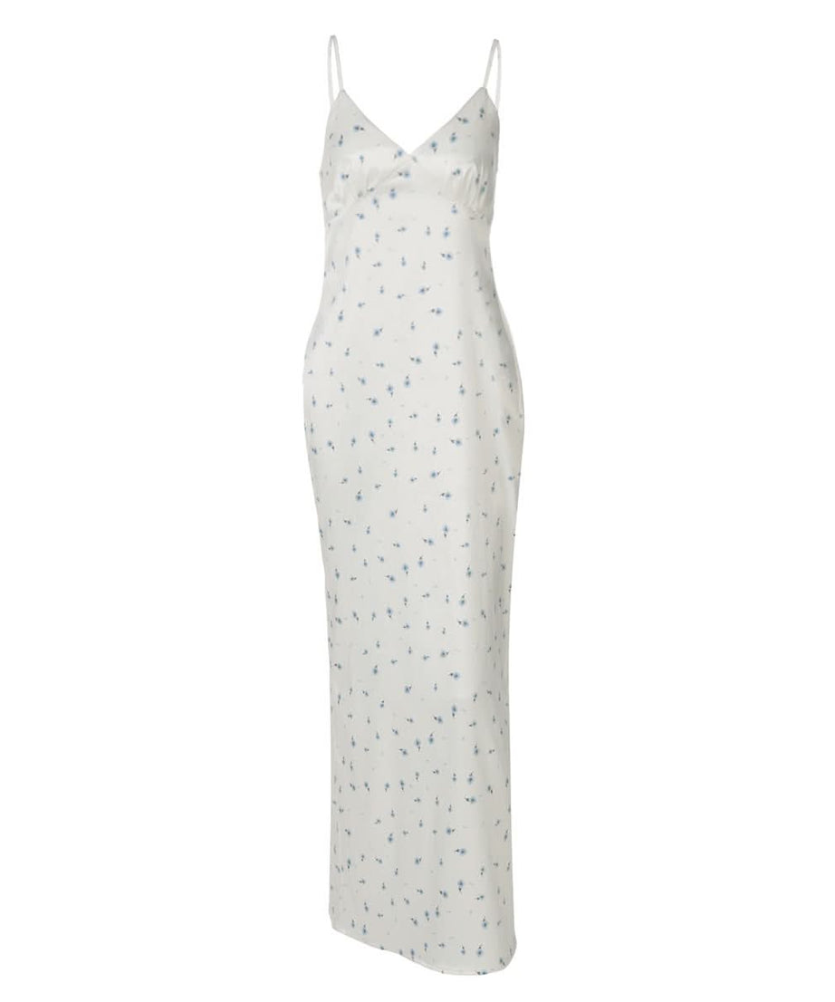 Effortless Blue Floral Slip Maxi Dress – Autumn Getaway & Holiday Ready