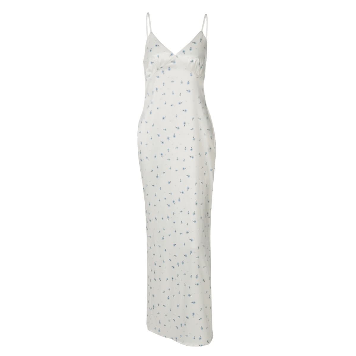 Effortless Blue Floral Slip Maxi Dress – Autumn Getaway & Holiday Ready