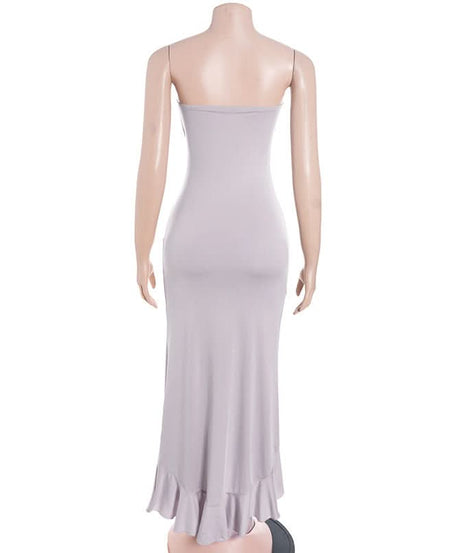 Elegant Dusty Lavender Ruched Cutout Maxi Dress - Fall & Holiday Party Ready