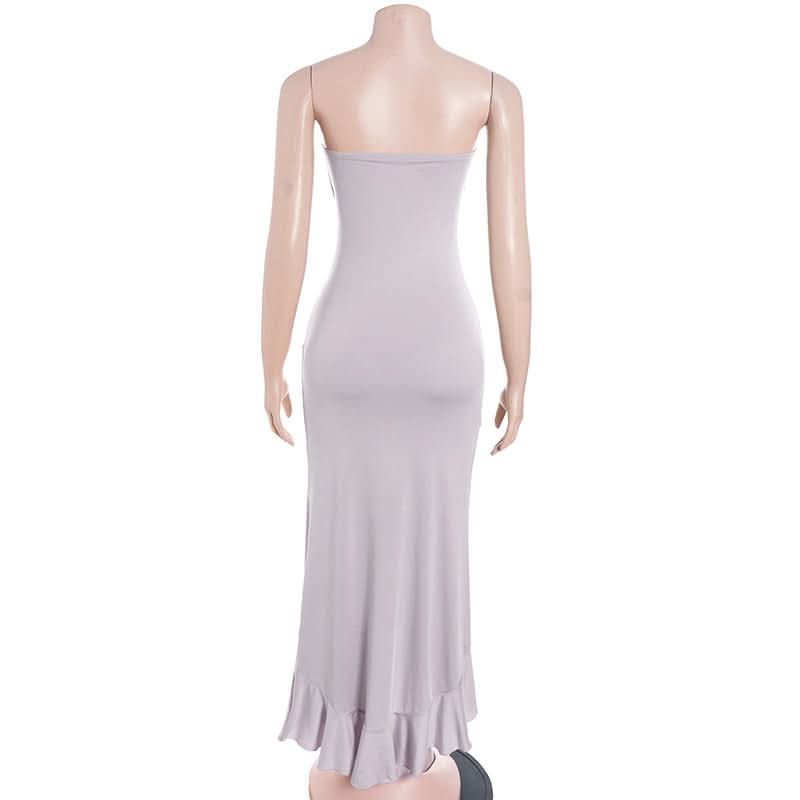 Elegant Dusty Lavender Ruched Cutout Maxi Dress - Fall & Holiday Party Ready