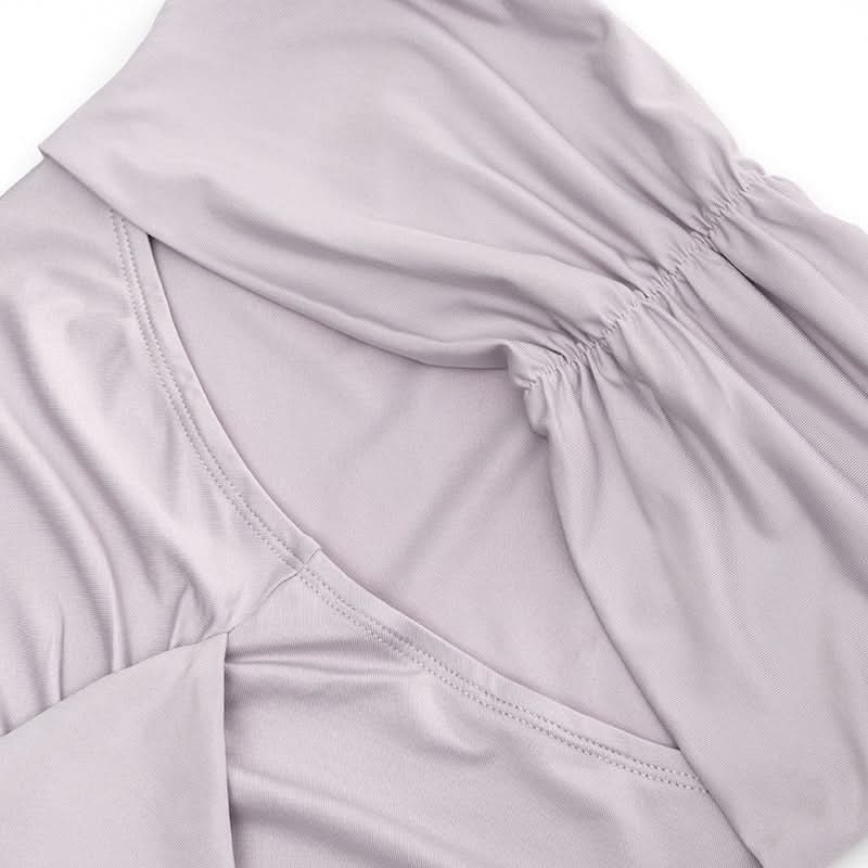 Elegant Dusty Lavender Ruched Cutout Maxi Dress - Fall & Holiday Party Ready