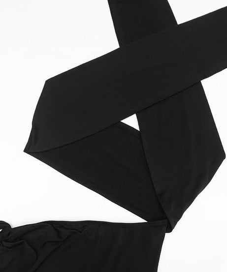 Showstopping Black Halter Cut-Out Mini Dress - Your Fall Party & Nightlife Essential