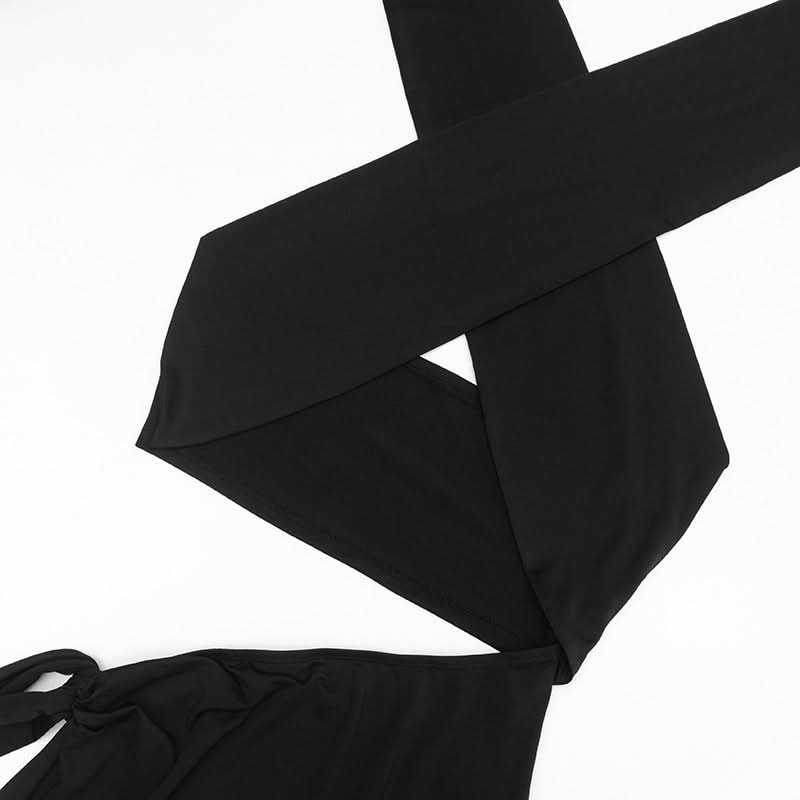 Showstopping Black Halter Cut-Out Mini Dress - Your Fall Party & Nightlife Essential