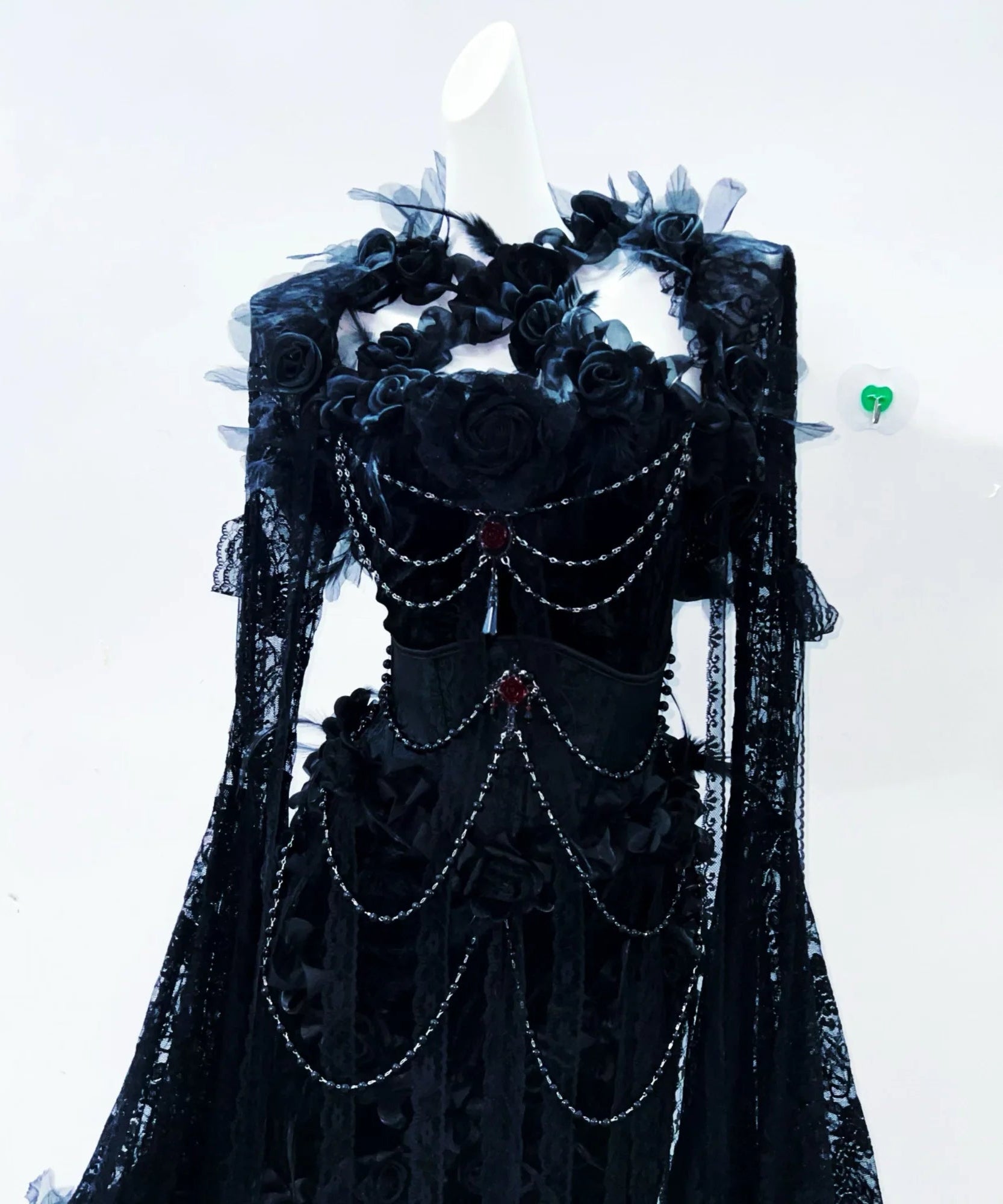 Enchanted Black Lace Maxi Dress | Gothic Corset Gown for Halloween & Fall Galas