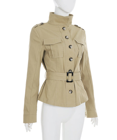 Elevated Fall Utility Peplum Jacket for Women - Chic Belted Design