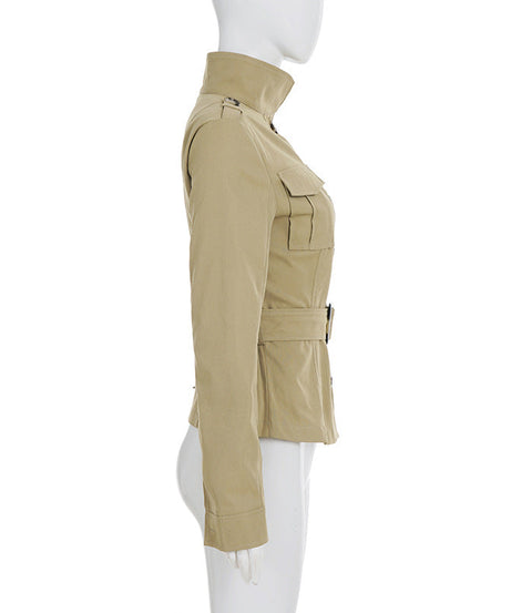 Elevated Fall Utility Peplum Jacket for Women - Chic Belted Design