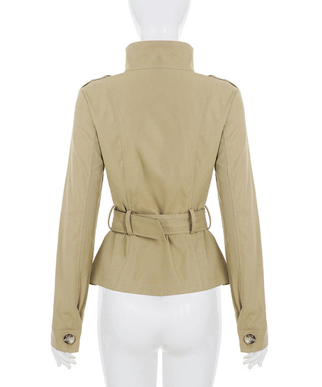 Elevated Fall Utility Peplum Jacket for Women - Chic Belted Design