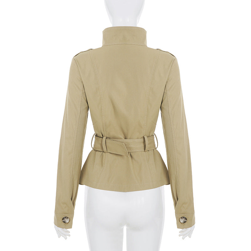 Elevated Fall Utility Peplum Jacket for Women - Chic Belted Design