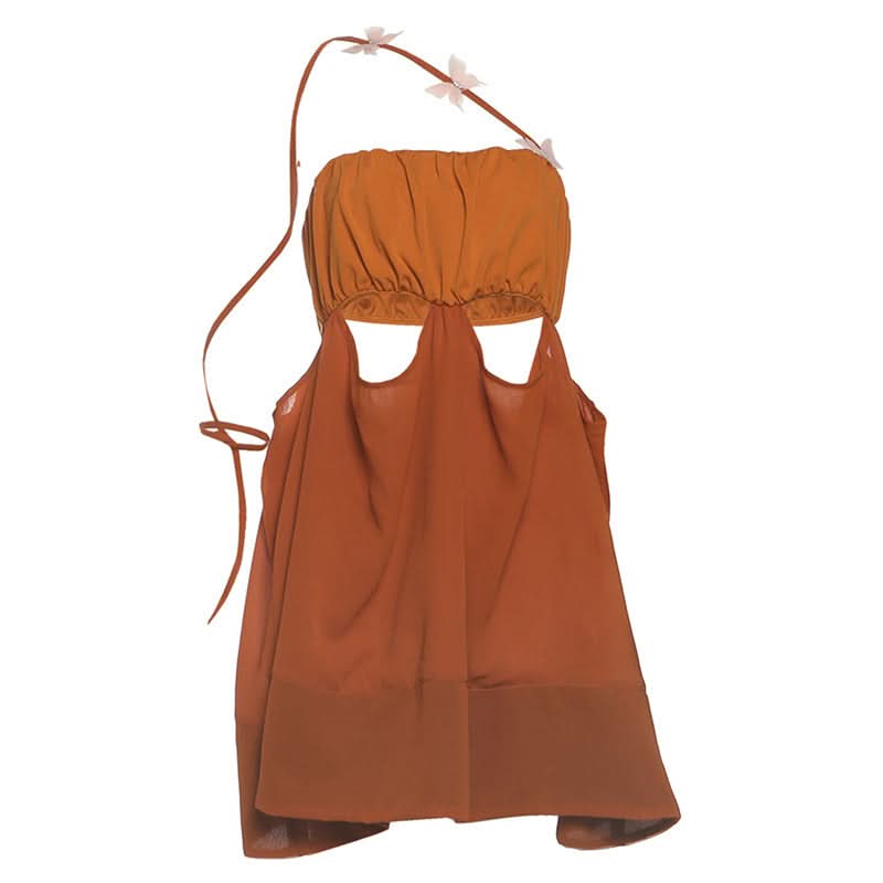 Enchanting White Butterfly Cut Out Mini Dress - Y2K Party, Halloween & Resort Chic