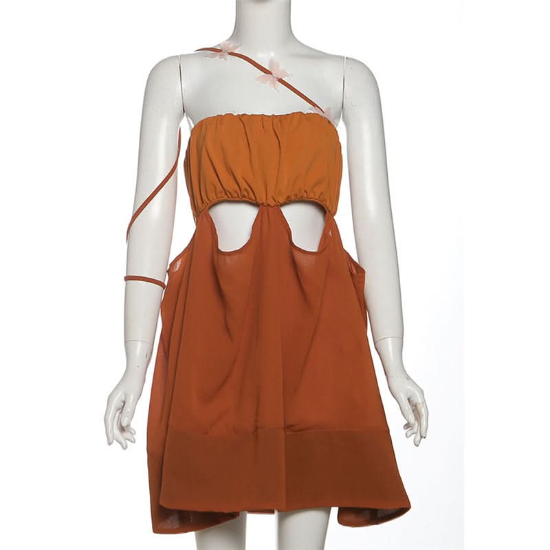 Enchanting White Butterfly Cut Out Mini Dress - Y2K Party, Halloween & Resort Chic