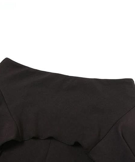 Chic Ruffle Waist High-Waisted Flare Pants - Black Fall Statement Piece