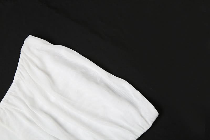 Elegant White Ruffled Mesh Maxi Dress - Strapless Tiered Gown for Holiday Parties & Resort Escapes