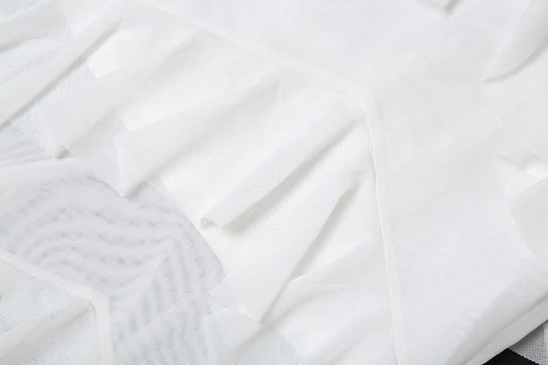 Elegant White Ruffled Mesh Maxi Dress - Strapless Tiered Gown for Holiday Parties & Resort Escapes