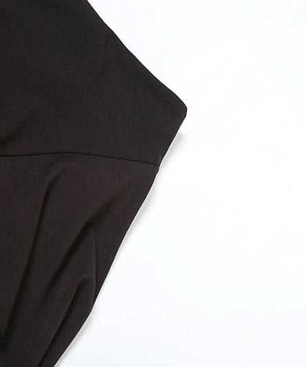 Chic Ruffle Waist High-Waisted Flare Pants - Black Fall Statement Piece