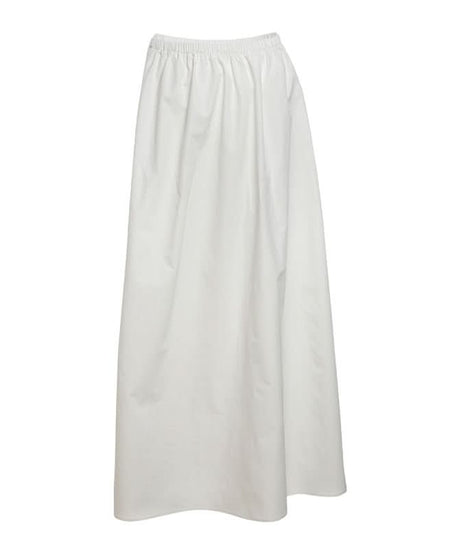 Sculptural Chic: White Ruched Maxi Skirt for Elevated Fall & Holiday Style