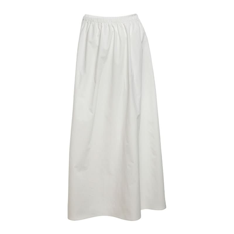Sculptural Chic: White Ruched Maxi Skirt for Elevated Fall & Holiday Style
