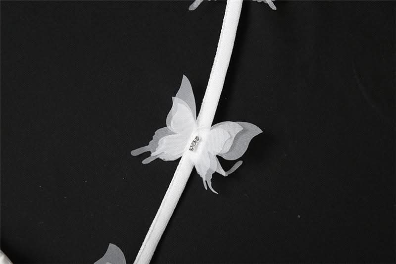 Enchanting White Butterfly Cut Out Mini Dress - Y2K Party, Halloween & Resort Chic