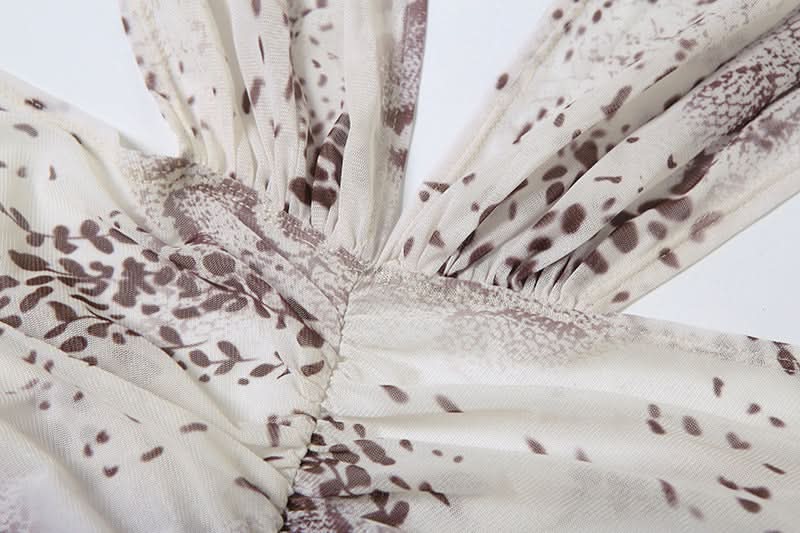 Showstopping Animal Print Halter Maxi Dress | Ruched Cutouts & High Slit | Holiday & Resort Ready