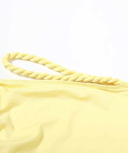 Chic Lemon Chiffon Ruched Cutout Maxi Dress Set | Braided Strap & Bodycon Glam for Destination & Special Events