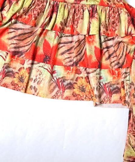 Vibrant Tropical Halter Ruffle Mini Dress - Chic Cut-Out Getaway & Resort Wear