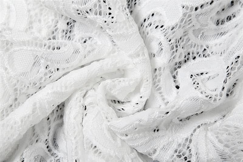 Enchanting White Lace Ruffle Mini Skirt Set - Fall & Holiday Soirées