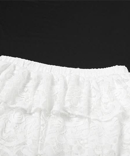 Enchanting White Lace Ruffle Mini Skirt Set - Fall & Holiday Soirées