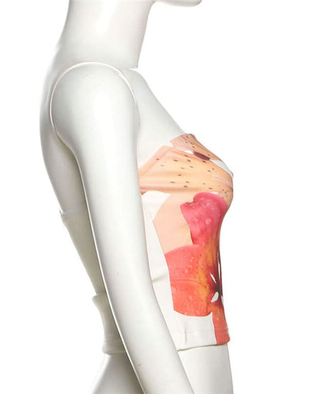 Radiant Lily Floral Tube Top – Chic Strapless Crop for Fall Outfits & Getaways