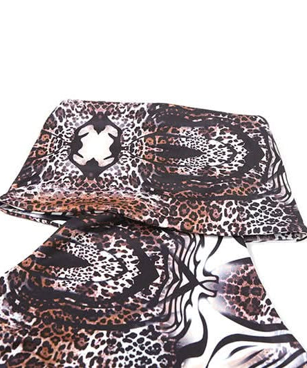 Savage Chic Leopard Zebra Mix Halter Top - Fall Party & Halloween Ready Backless Tie