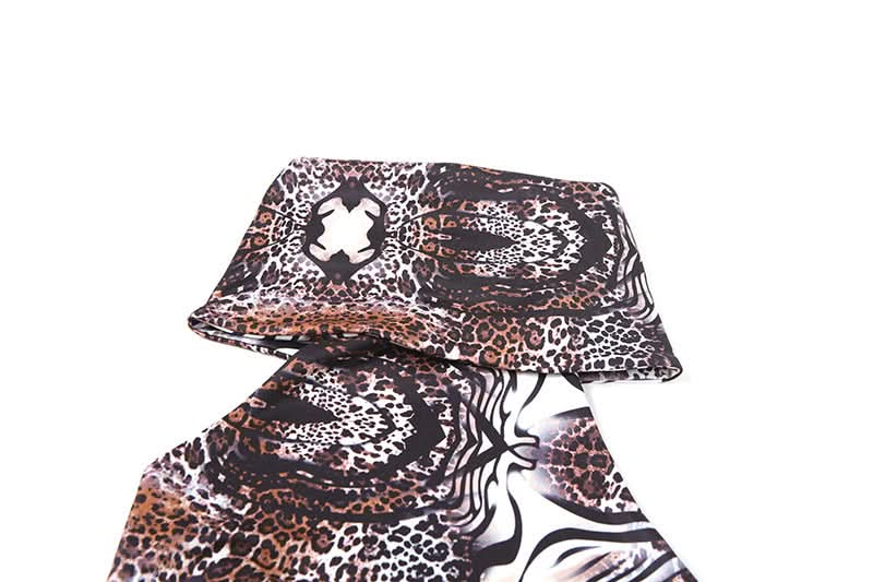 Savage Chic Leopard Zebra Mix Halter Top - Fall Party & Halloween Ready Backless Tie