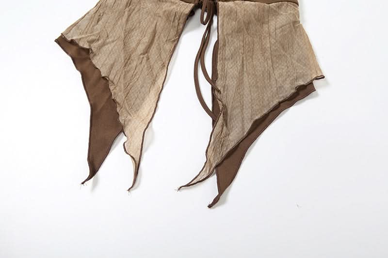 Boho Enchantress Halter Tiered Top - Autumn Festival & Y2K Style