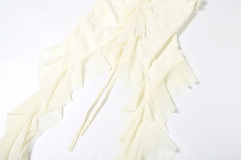 Chic Ruffle Cascading Off-Shoulder Cami Top - Effortless Boho for Fall