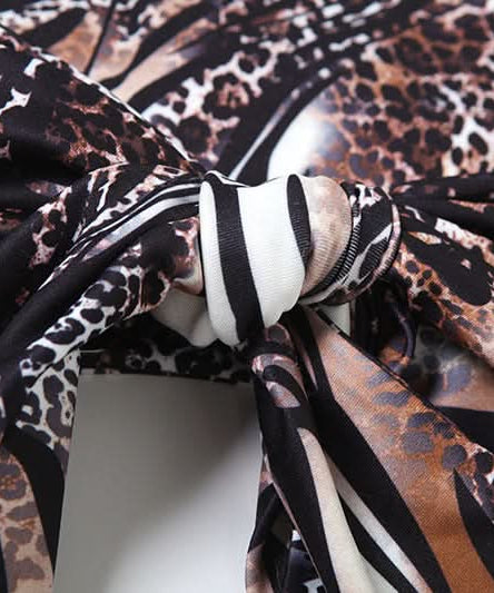 Savage Chic Leopard Zebra Mix Halter Top - Fall Party & Halloween Ready Backless Tie