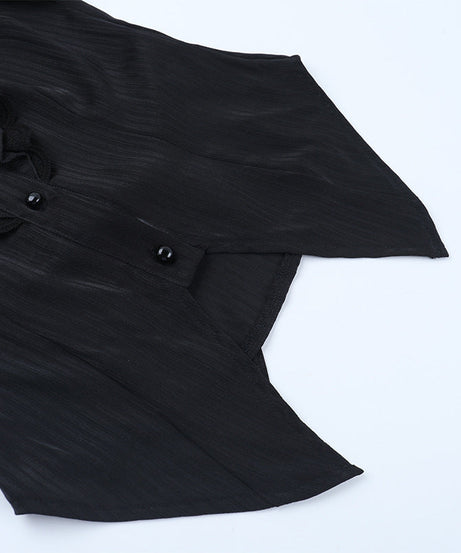 Chic Victorian Ruffle Collar Peplum Blouse - Elegant Fall & Holiday Button-Up Top