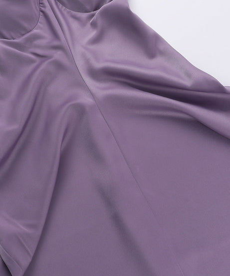The 'Lavender Lustre' Ruched Satin Maxi Dress - Your Go-To for Fall Parties & Holiday Glam