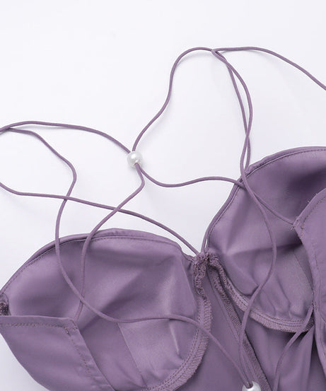 The 'Lavender Lustre' Ruched Satin Maxi Dress - Your Go-To for Fall Parties & Holiday Glam