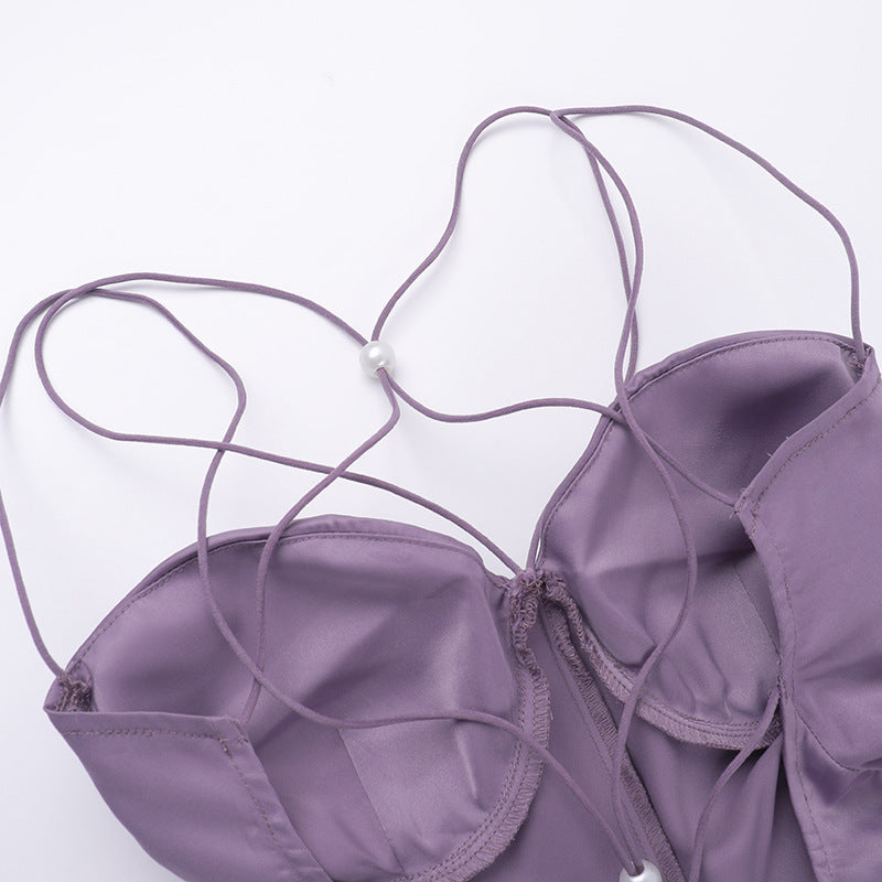 The 'Lavender Lustre' Ruched Satin Maxi Dress - Your Go-To for Fall Parties & Holiday Glam