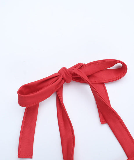 Radiant Ruby Red Tie-Shoulder Ruched Maxi Dress - Fall & Holiday Party Perfect