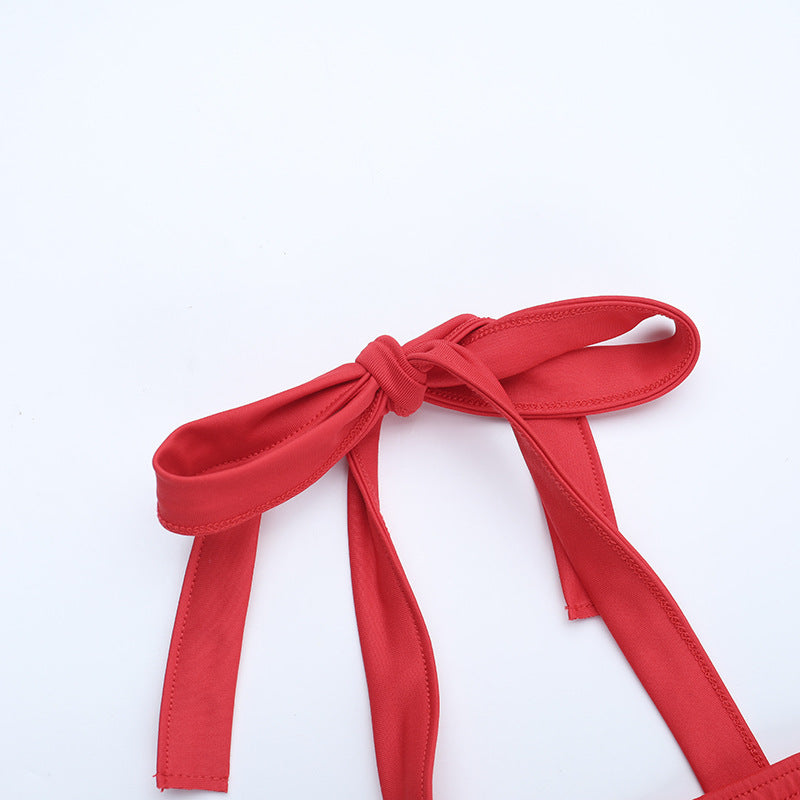 Radiant Ruby Red Tie-Shoulder Ruched Maxi Dress - Fall & Holiday Party Perfect