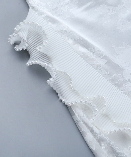 Enchanting White Ruffled Mermaid Gown - Autumn Gala & Spooky Chic Formalwear