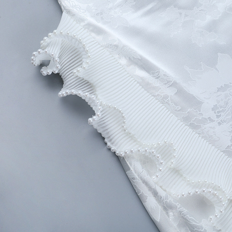 Enchanting White Ruffled Mermaid Gown - Autumn Gala & Spooky Chic Formalwear