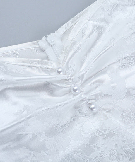 Enchanting White Ruffled Mermaid Gown - Autumn Gala & Spooky Chic Formalwear