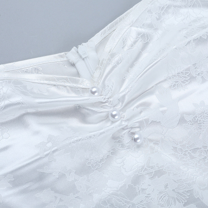 Enchanting White Ruffled Mermaid Gown - Autumn Gala & Spooky Chic Formalwear