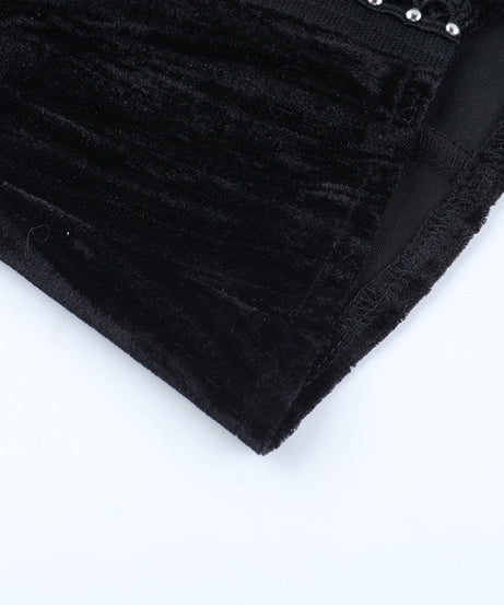 Dark Romance: Gothic Velvet Strapless Corset Top with Ornate Cross Choker – Fall & Halloween Statement Piece