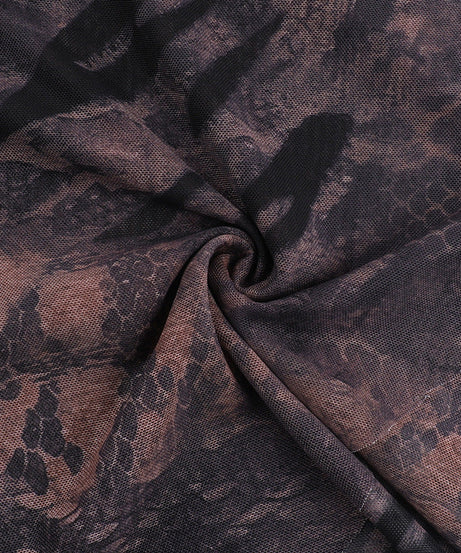 Sultry Siren Blue Mesh Mini Dress - Abstract Animal Print V-Neck for Fall Nights Out